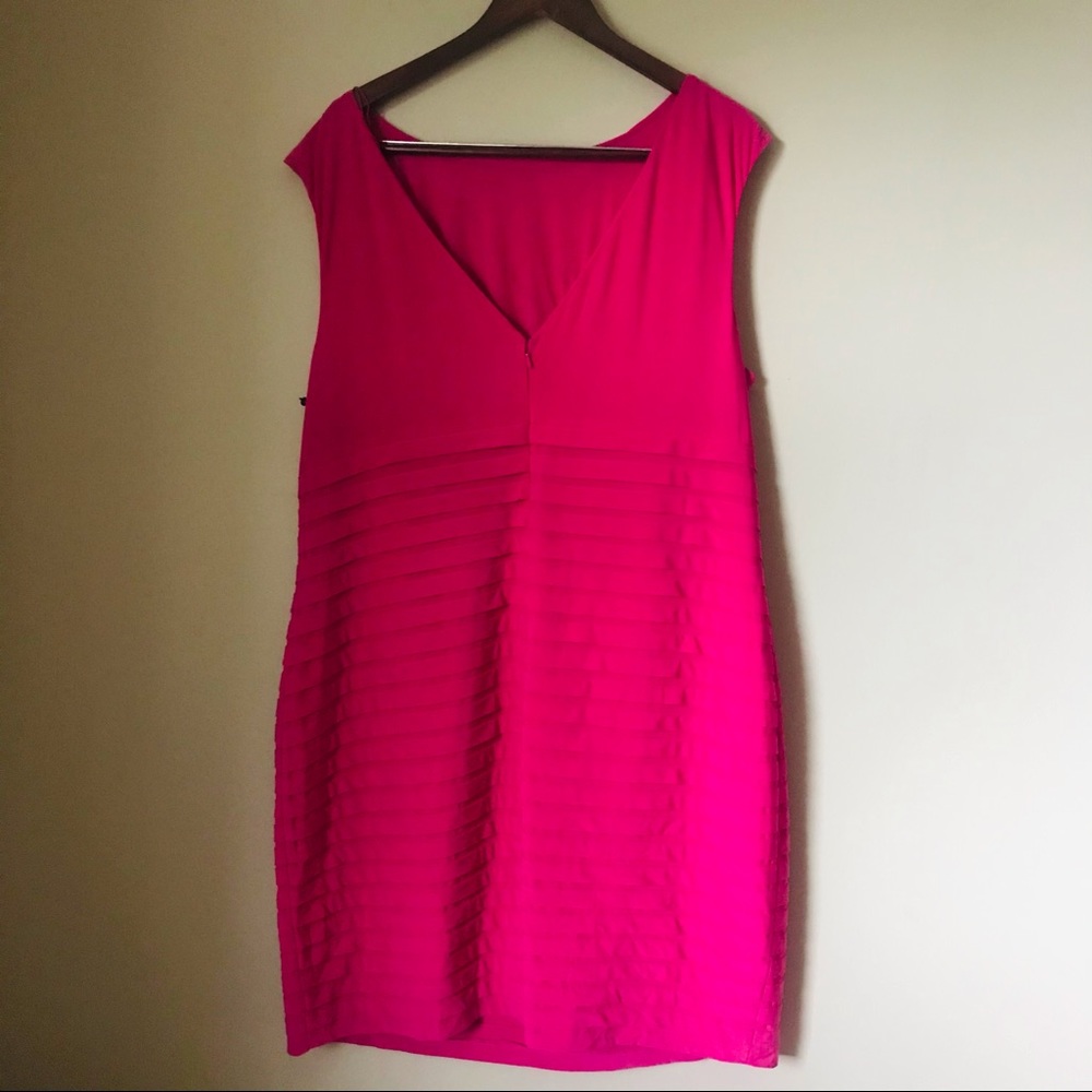 πAdrianna Papell Assymetric Draped Band Pink- 20W - Picture 4 of 11